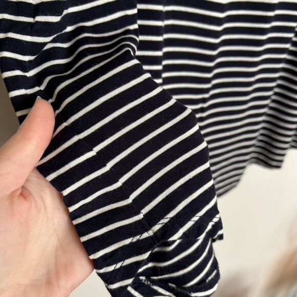 Loft Cap Sleeve Striped Swing Tee Top - Picture 2 of 5